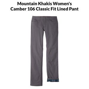 Mountain Khakis Women's Camber 106 Classic Fit Lined Pant  size 0. Color slate